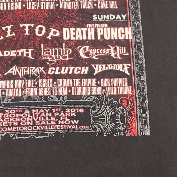 Welcome to Rockville XL Heavy Metal Festival 2016 TShirt Disturbed Zombie 5FDP - Picture 15 of 16